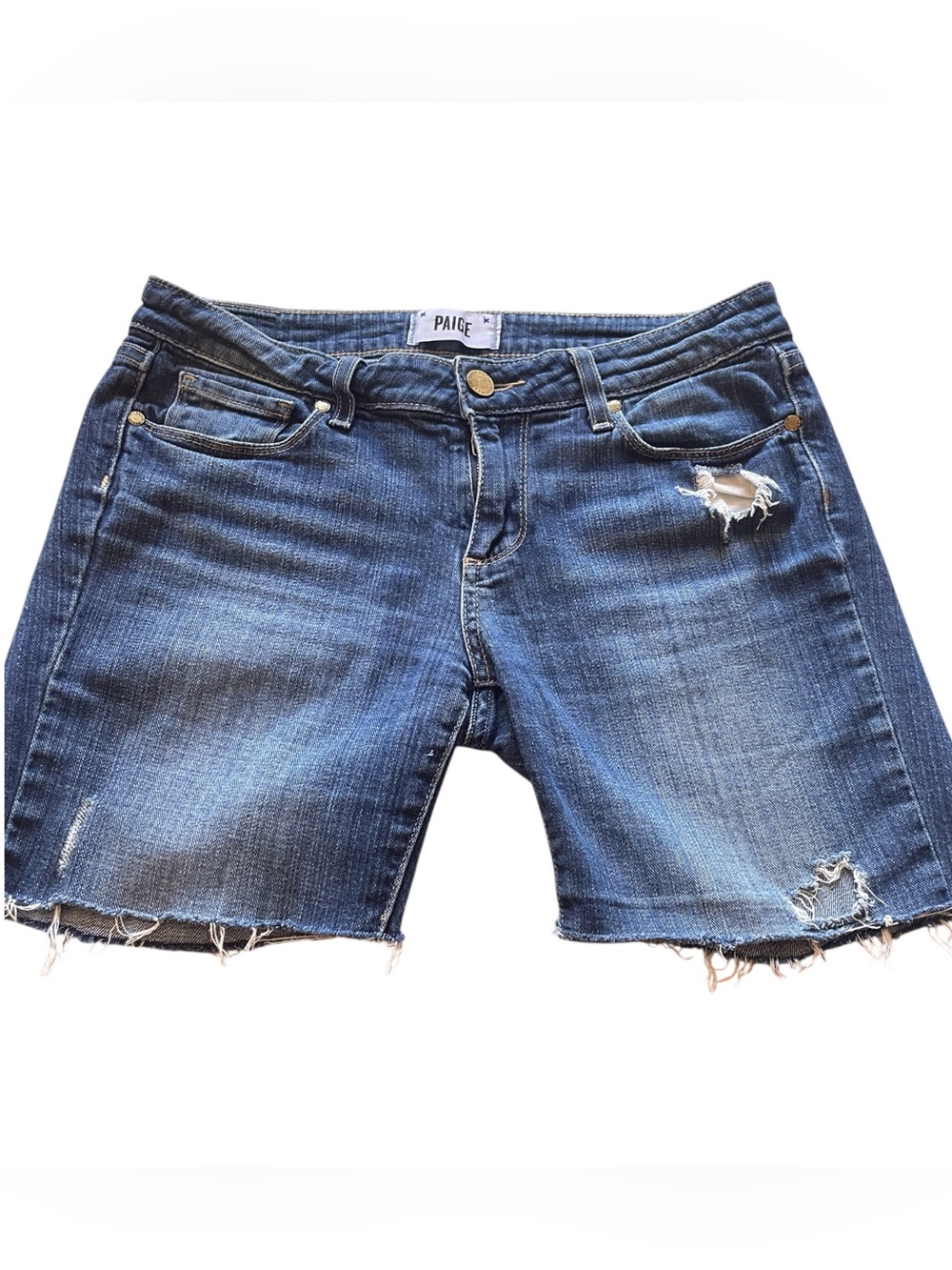 PAIGE DENIM Verdugo Ultra Skinny DISTRESSED SHORTS SZ 28